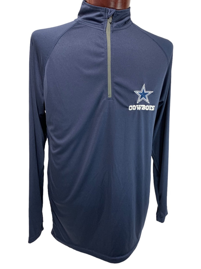 Medium Dunbrooke Dallas Cowboys Navy Blue 1/4 Zip Pullover Activewear Jacket Shirt