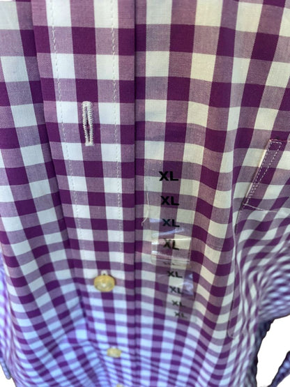 XL Washington Huskies Men's Button Down Gingham Shirt The W Collection NWT