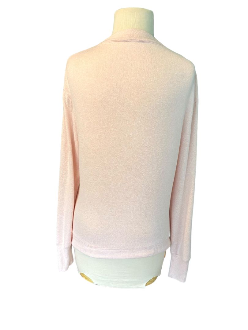 Size Small J Crew Light Pink Wrap Style Sweater Long Sleeve Slub