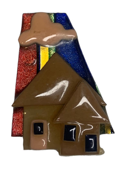 House Pins by Lucinda Brooch Brown House Cloud 2"h x 1.25"w Made in USA Maine