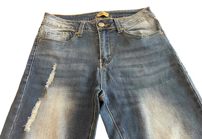 Sie 7 Raw Original Junior Womens Distressed Skinny Jeans Stretch Denim