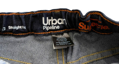 12 Urban Pipeline Boys Straight Fit Super Flex Denim Jeans Adjustable Waist