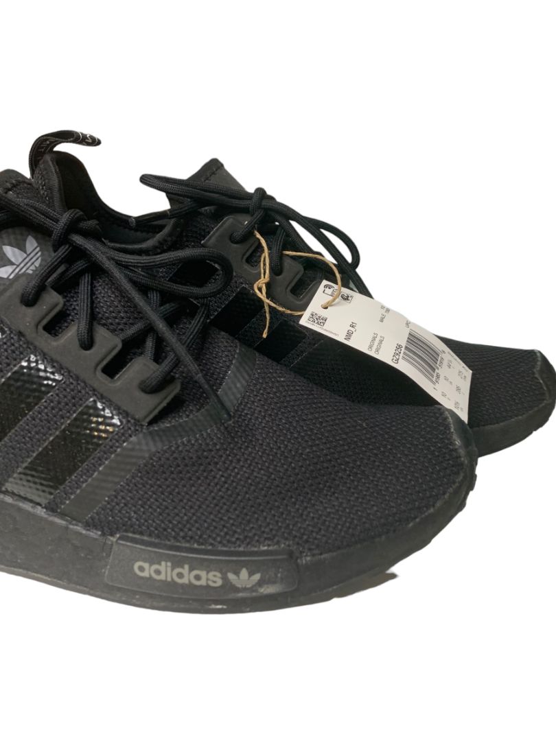 Size 10 Adidas Mens Black Cloth Knit Sneakers Trainers HP8978