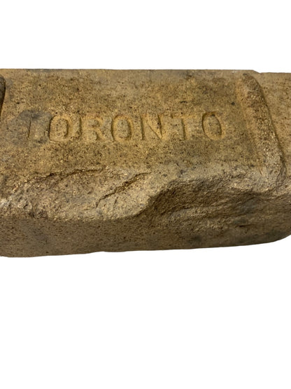 Antique Fire Brick Salvage "TORONTO" circa 1900 8.5" x 3.75" x 2.75"