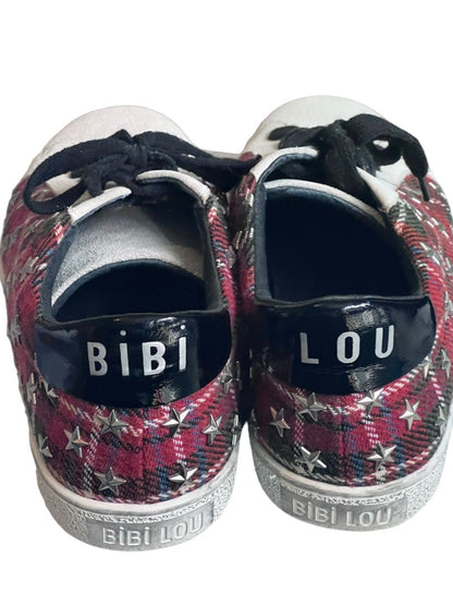 9 (40) Bibi Lou Plaid Flannel Suede Star Sneakers