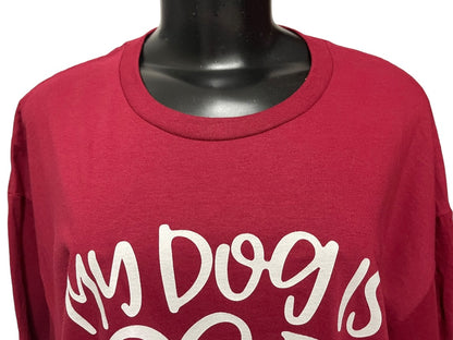 2XL Fruit of the Loom HD Cotton My Dog Is My Valentine T-Shirt Red