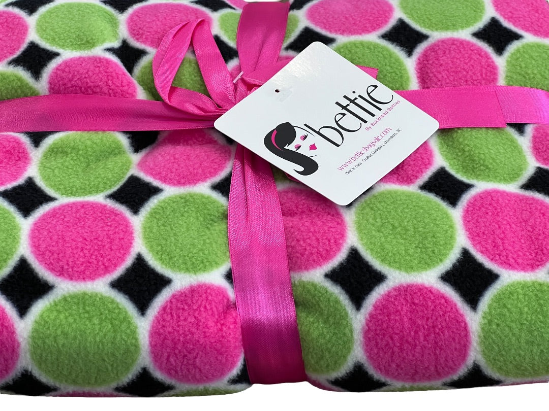 New Buckhead Betties Fleece Polka Dot Blanket 4'x5'