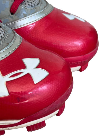 4 Youth Under Armour Baseball Cleats Red White