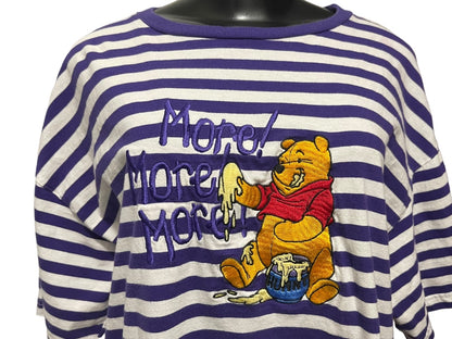 Large The Disney Store Winnie the Pooh More More More Embroidered Y2K Tshirt Adult