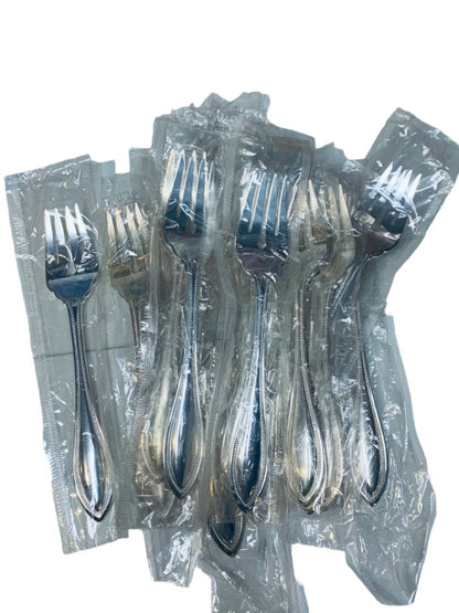 Oneida Ltd "Silver Arbor" Flatware Beaded Edge Set of 16 Forks 7"