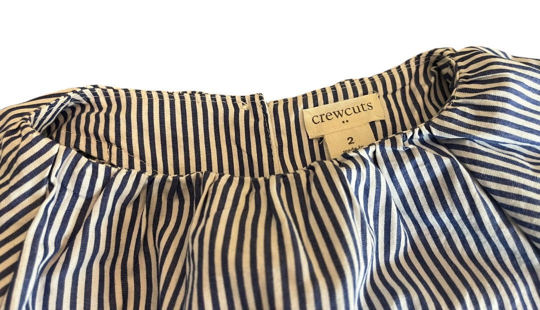 2 Crewcuts Girls Tie Striped Sleeve Top