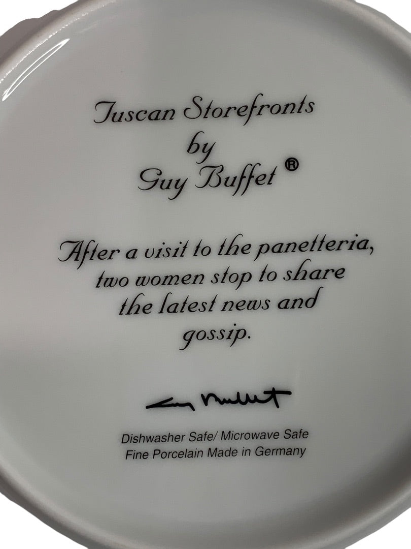Guy Buffet Tuscan Storefronts Salad Plate Panetteria Gossip 8 Inch