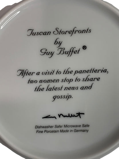 Guy Buffet Tuscan Storefronts Salad Plate Panetteria Gossip 8 Inch