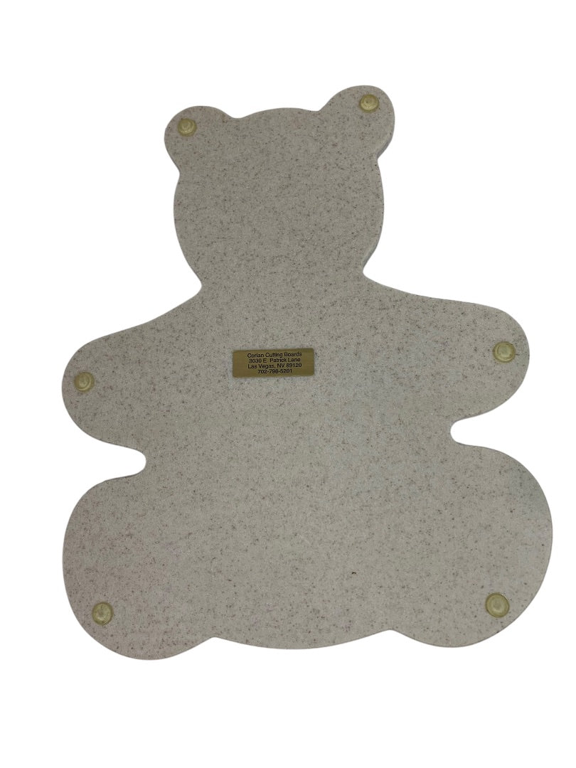 Teddy Bear Shape Corian Cutting Board Tan Speckled 14 Inch