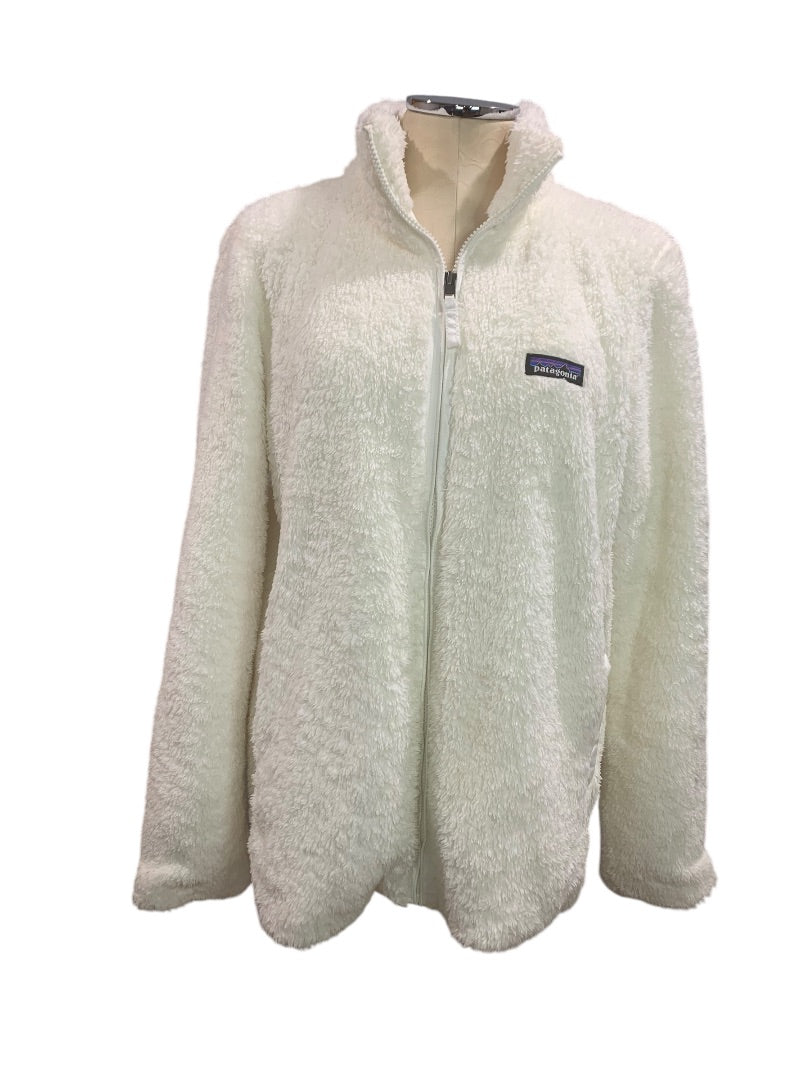 Large Patagonia Los Gatos Womens Fleece Jacket Full Zip Birch White