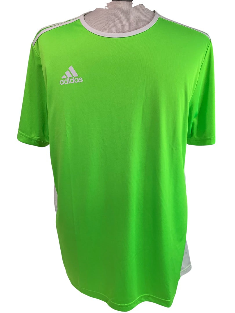 Large Adidas Mens New Entrada Soccer Jersey Solar Green CE9758