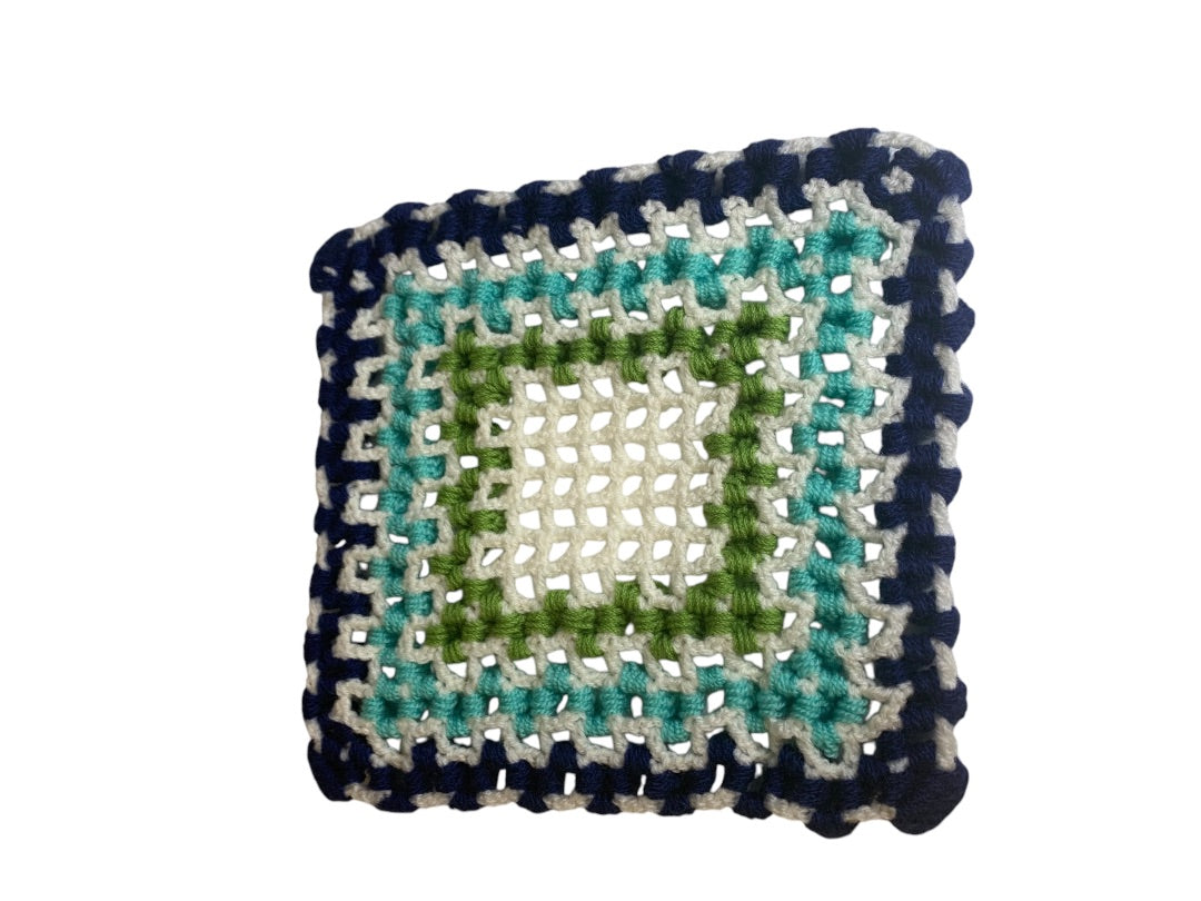 Vintage 1970s Handmade Crocheted Doily 10x11 Inches Retro