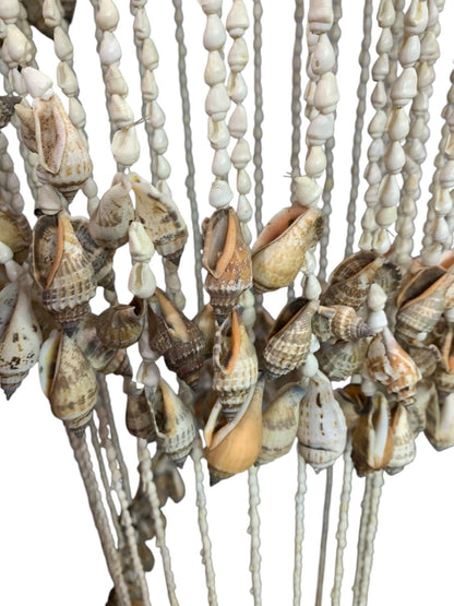 Vintage 48 Inch Seashell Windchime Chandelier Spiral Boho Coastal Chic