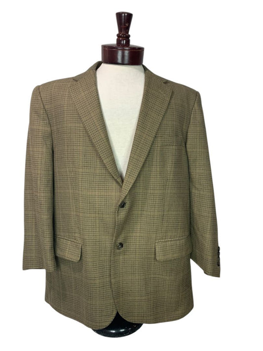 44 Short 44S Joseph & Feiss 2 Button Mens Sport Coat Jacket Brown Houndstooth