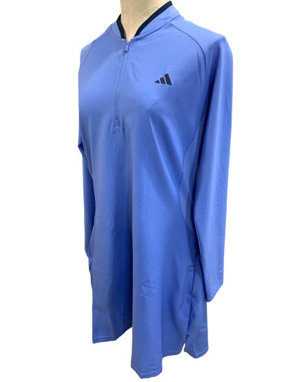 XL Adidas Womens New Long Sleeve Golf Dress and Shorts HS8957 Blue Fusion