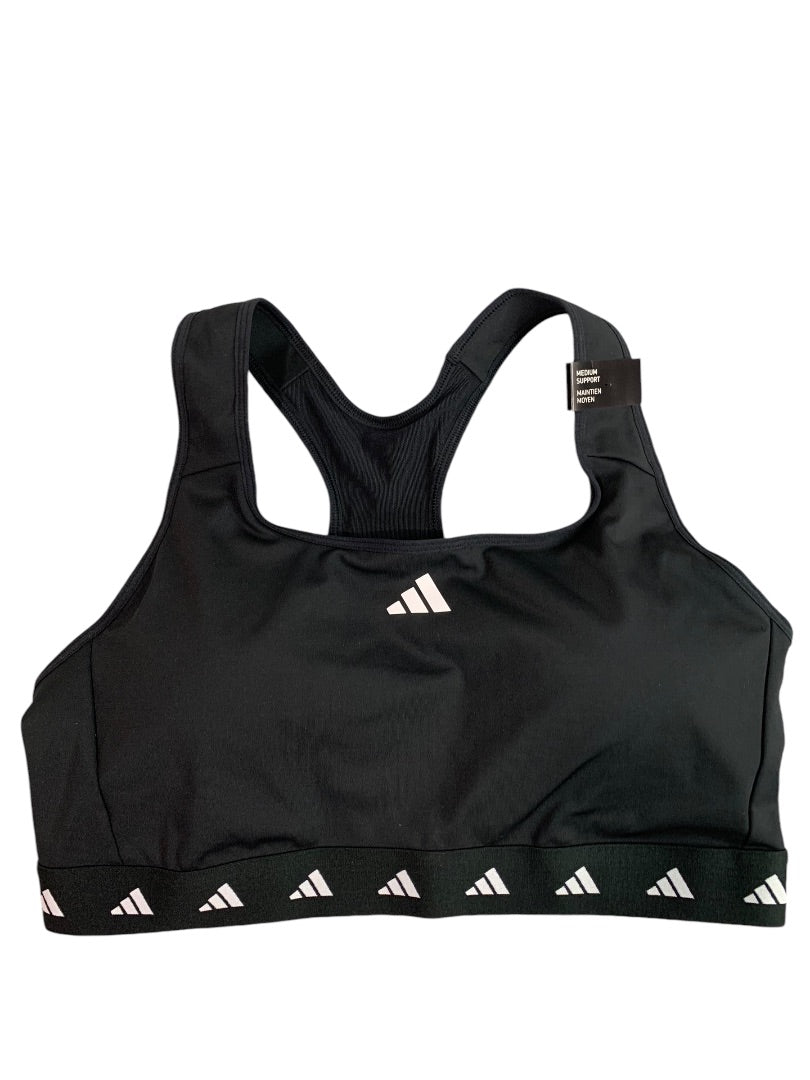 1X Adidas New TechFit Sports Bra Black Medium Support HN7282