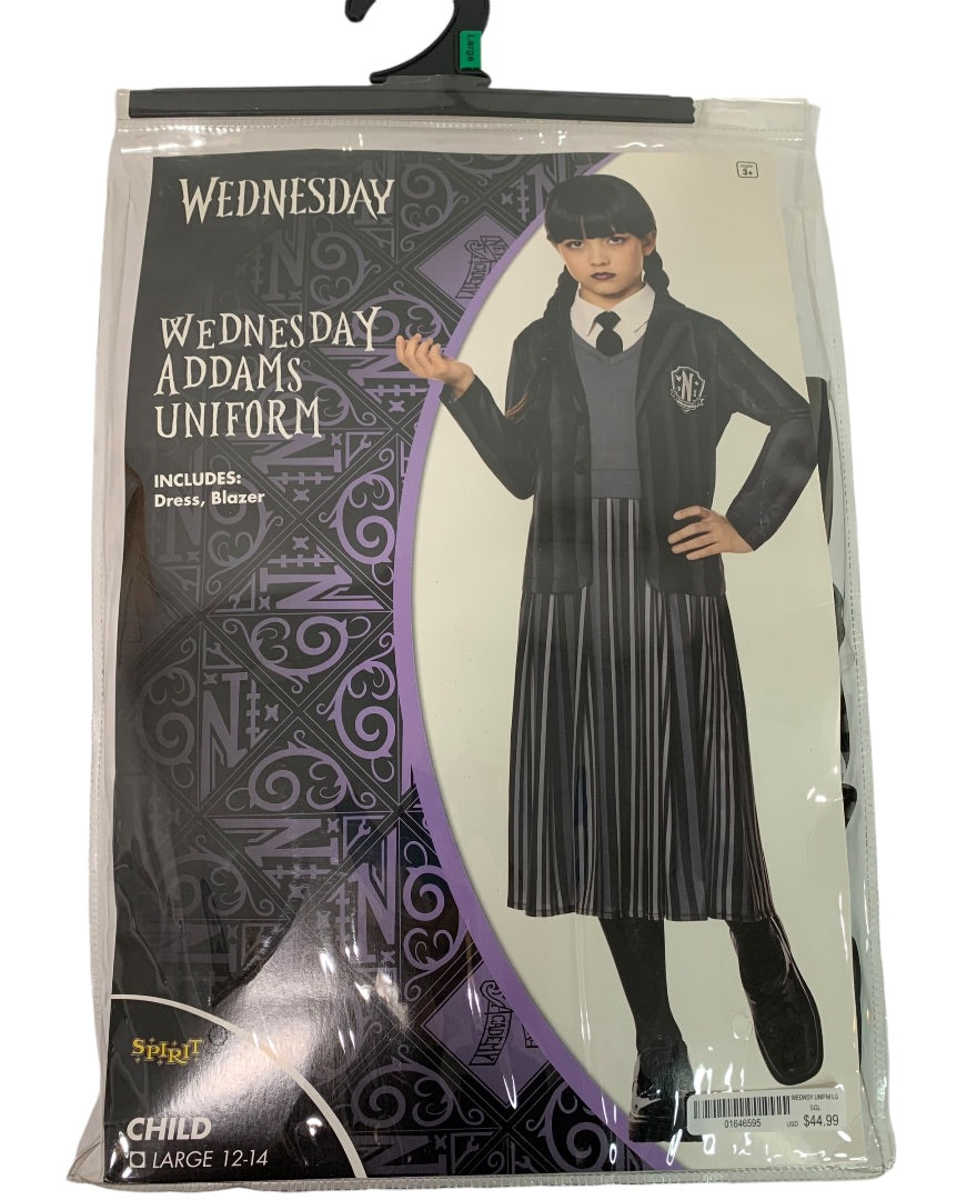 Large (12-14) Wednesday Addams Uniform Costume Girls Dress Blazer