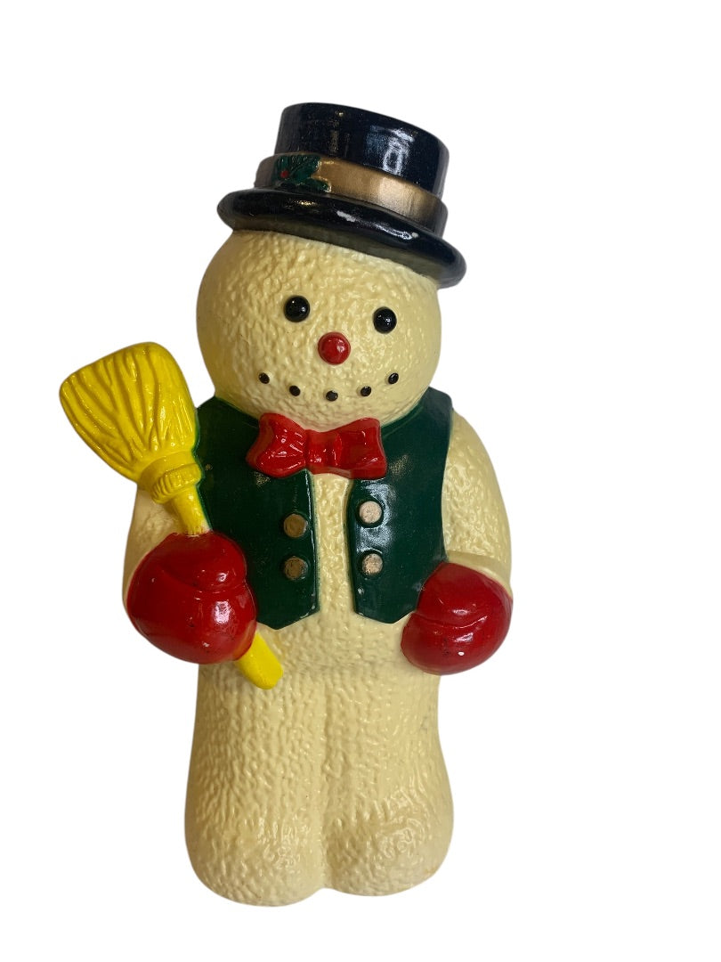 1997 Snowman Pathway Blow Mold Light Topper Dynagood  10 inch Hard Plastic