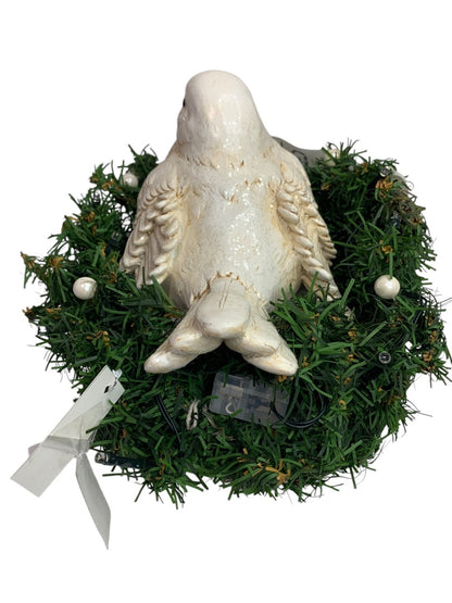 Prelit Dove Wreath Peace Holiday Decoration Battery Operated