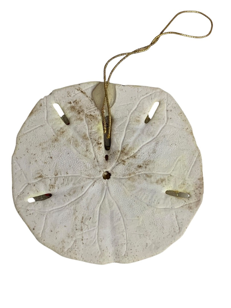 Sand Dollar Vintage Christmas Ornament Sparkly Duck Poinsettia