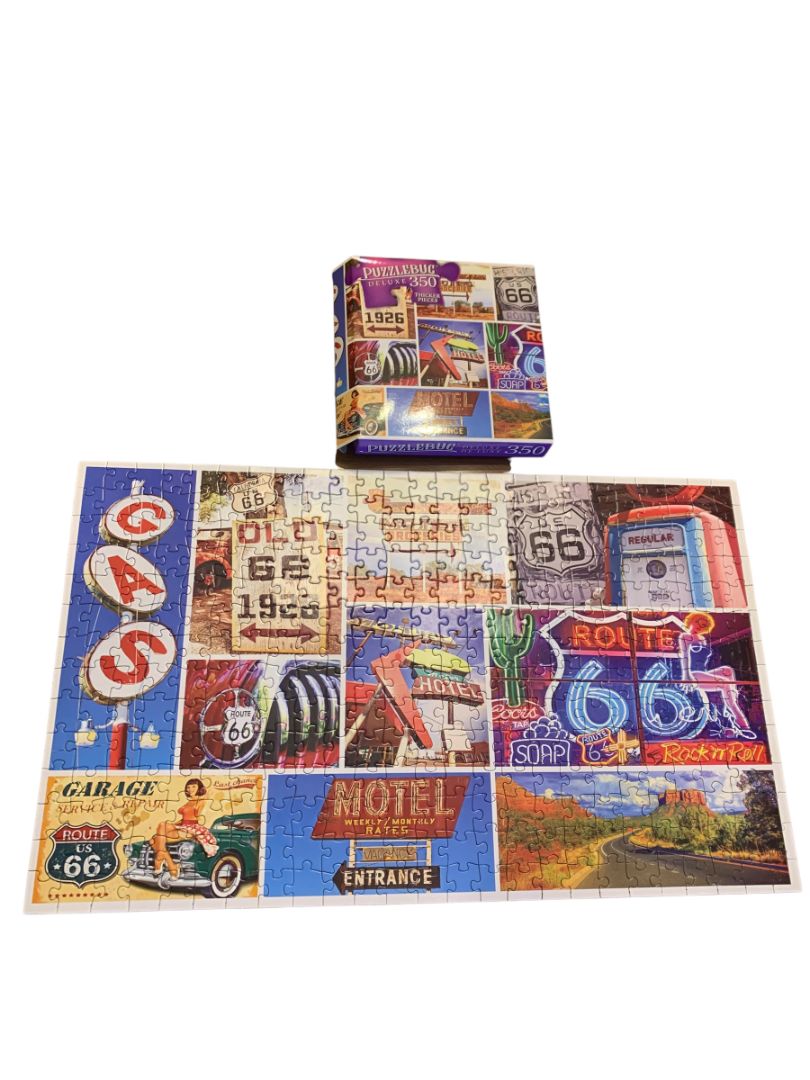 Puzzlebug De Lux 350 Piece Puzzle 20 x 12 Inch Route 66 Theme