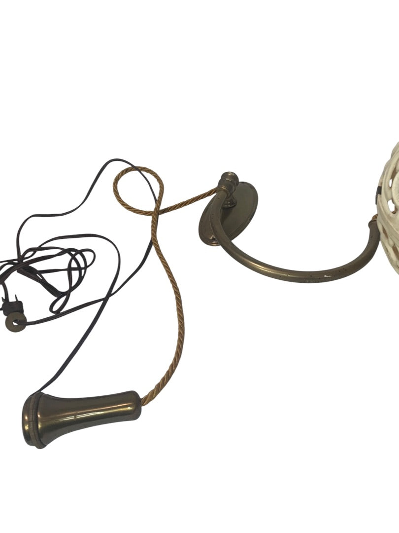 Hard Plastic MidCentury Light Fixture Hanging Plug in Working