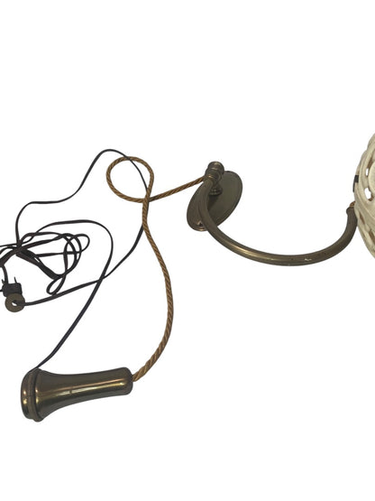 Hard Plastic MidCentury Light Fixture Hanging Plug in Working