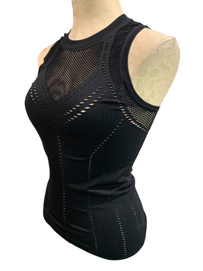 XS Athleta Womens Oxygen Cutout Mesh Style Tank Black