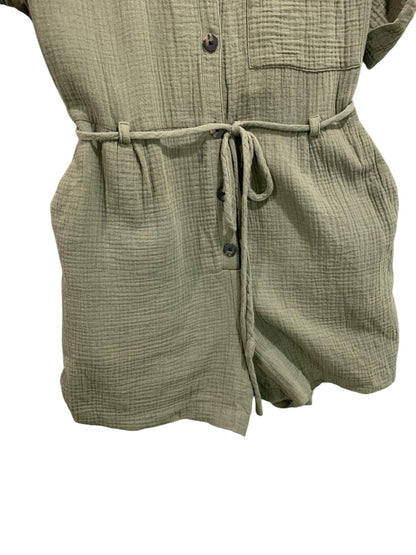 Medium Madewell Womens Safari Romper Gauzy Cotton Green