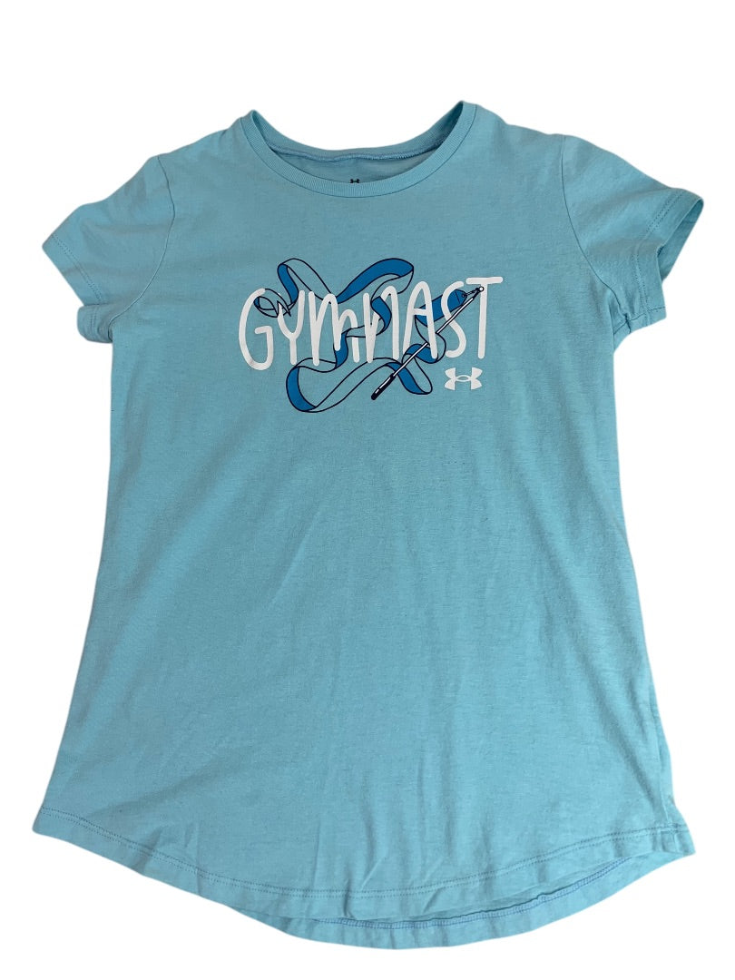 Medium Youth Under Armour Girls "Gymnast" Blue Tshirt Loose Fit