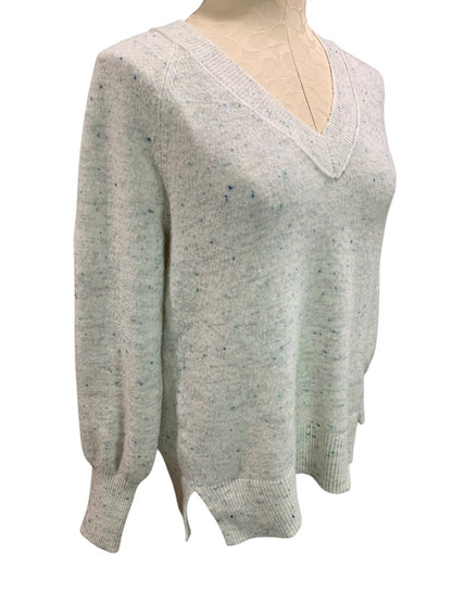 Medium LOFT Womens Speckled V-Neck Pullover Sweater