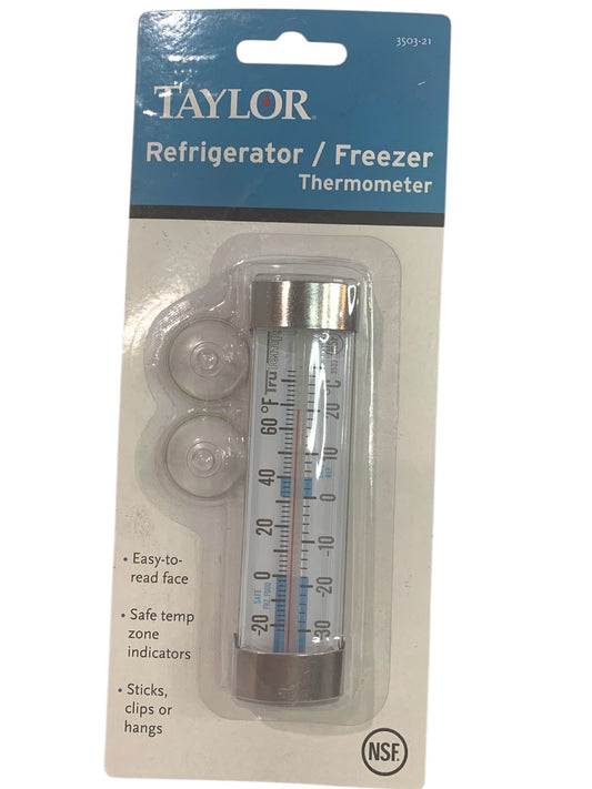 Taylor Refrigerator Freezer Thermometer Analog 3503-21 Stick Clip Hang