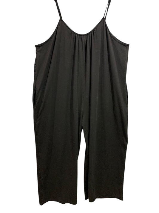 5XL Black Jersey Knit Jumpsuit Sleeveless Pockets Womens