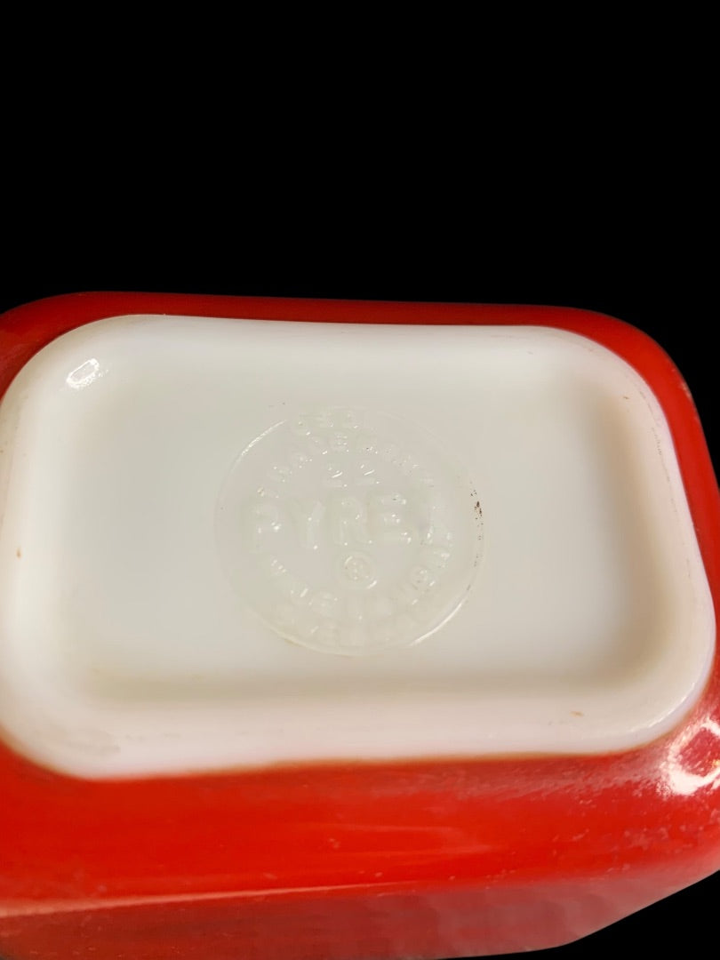 Vintage Pyrex 501 Refrigerator Dish Red No Lid USA 1950s