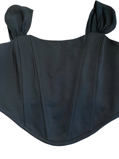 Small Altar'd State Crop Top Corset Boning Back Zipper Black