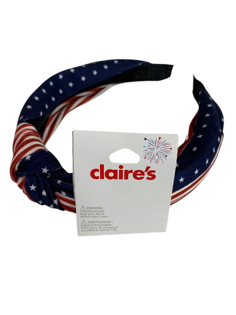 Claires New Headband Patriotic Fabric Covered Stars Stripes