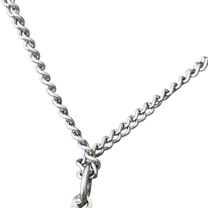 Vintage Mother Mary Miraculous Medal Pendant Necklace Silvertone 17.5 Inch Spring Clasp