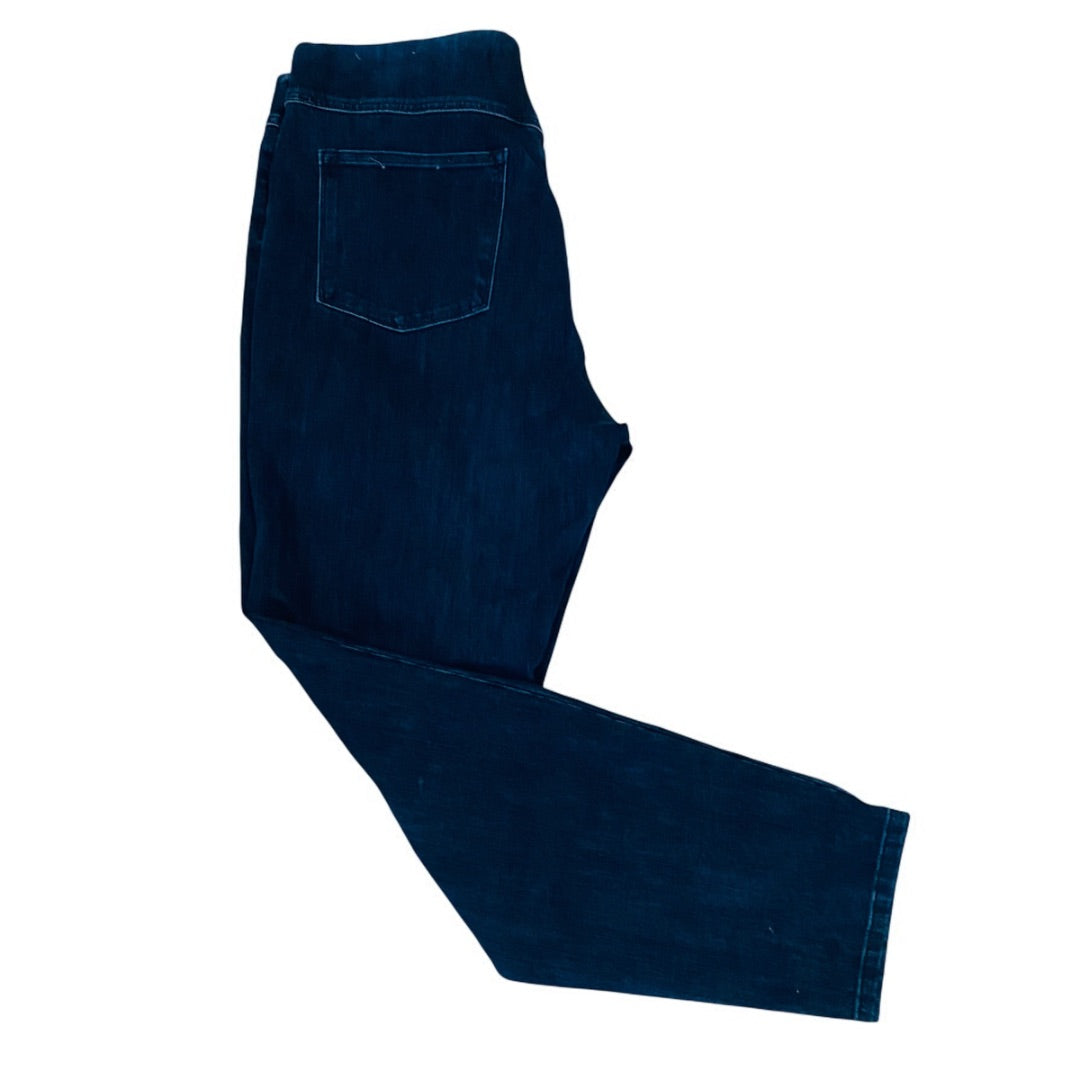 Large Soft Surroundings Womens Dark Wash Jeans Jeggings Stretch Denim Elastic Waist