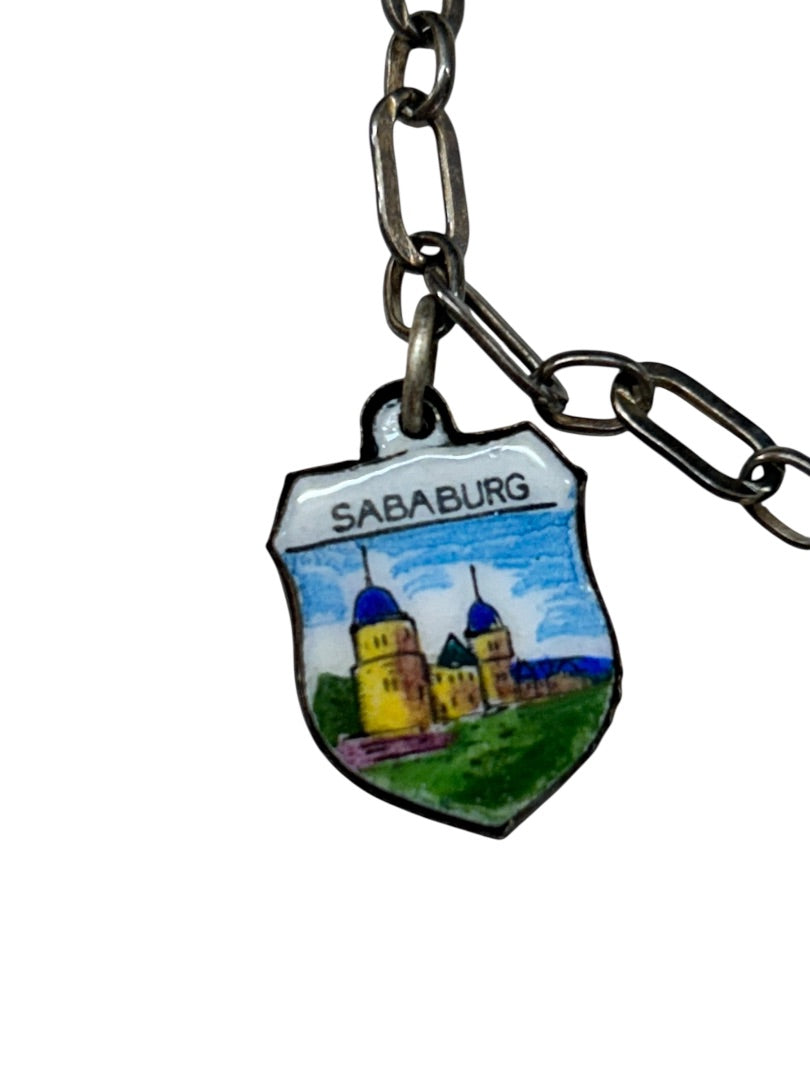 German Silver 800 Rev Fritz Vintage Charm Bracelet Souvenir 6 Inch