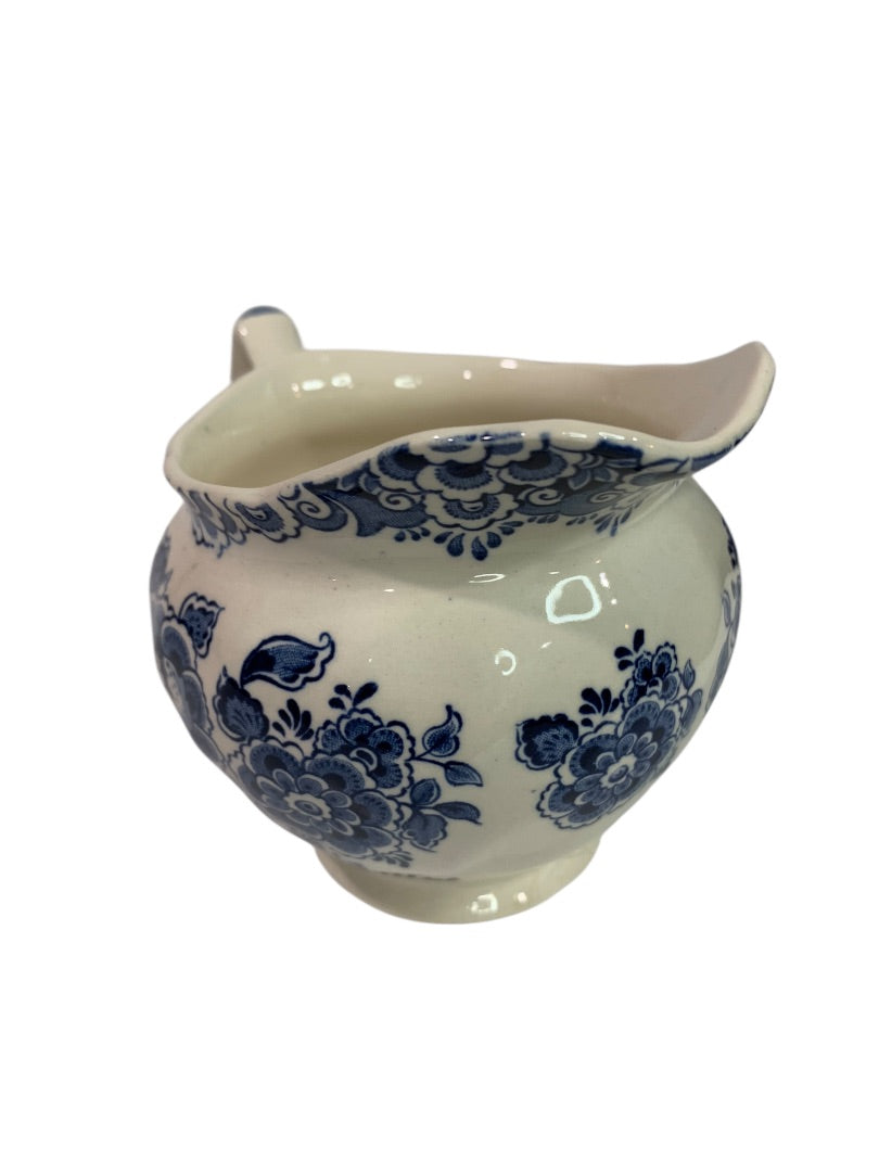 Staffordshire Sudbury Square Blue Creamer Vintage 4 Inch