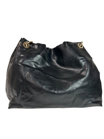 Simply Vera Black Vegan Leather Handbag Hobo Style Goldtone Hardware