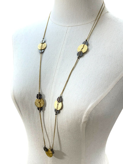 VCLM Goldtone Silvertone Necklace 36-40 Inches Circle Lobster Clasp