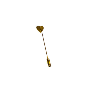Vintage Yellow Heart Enameled Stick Pin Goldtone 2.5 Inch