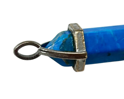 Natural Gemstones Hexagonal Pointed Chakra Healing Pendant Blue Turquoise 1.5 Inch