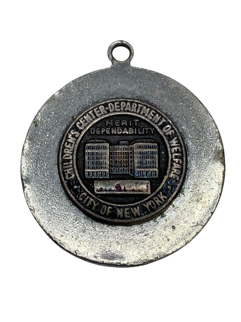 Silvertone Vintage Charm Childrens Center Department of Welfare City 1.1 Inch